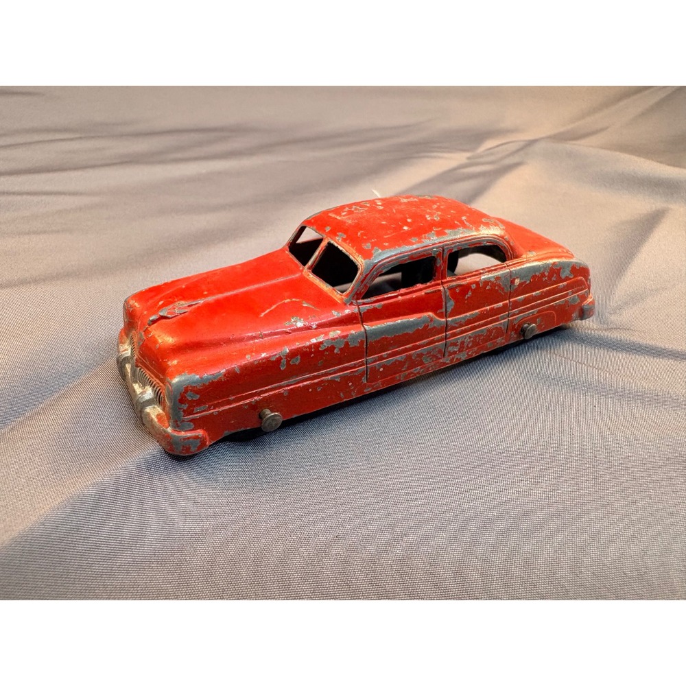 Vintage Tootsietoy Red Diecast Metal Sedan 4 Inch Made in USA 1950s Toy Car
